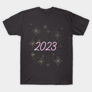 Blue, Gold and Mauve New Year Design 2023 - Ring in the New Year T-Shirt